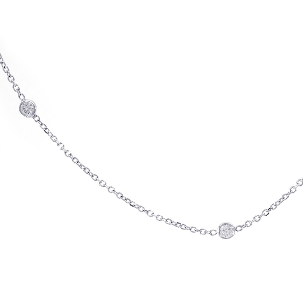0.90 Carat Round Cut Diamonds By The Yard Necklace - Picture 5 of 6